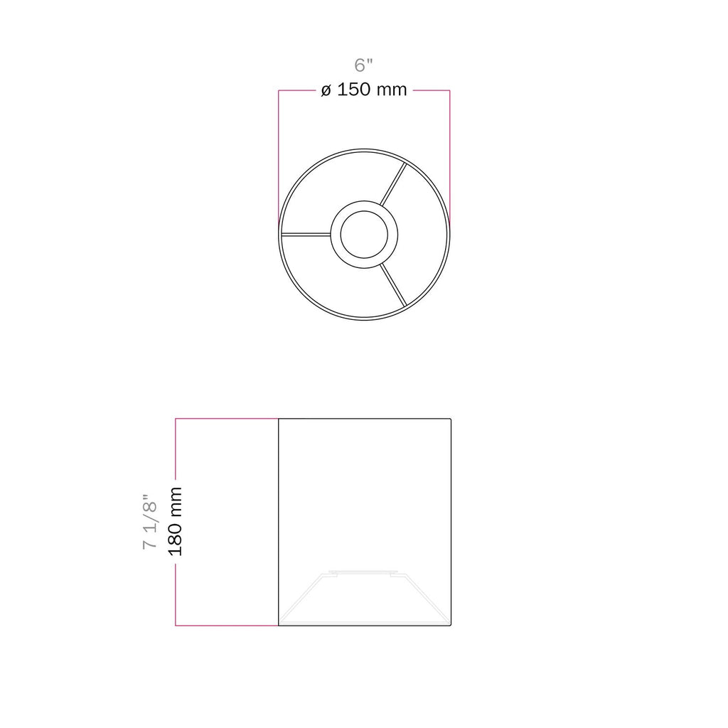 Zylinderförmiger Lampenschirm S aus Stoff mit E27-Fassung – Made in Italy – Stoff Antrazit – Ansicht 6