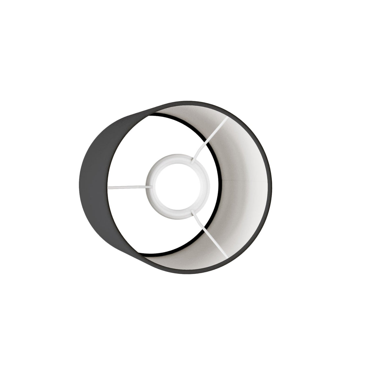 Zylinderförmiger Lampenschirm S aus Stoff mit E27-Fassung – Made in Italy – Stoff Antrazit – Ansicht 3