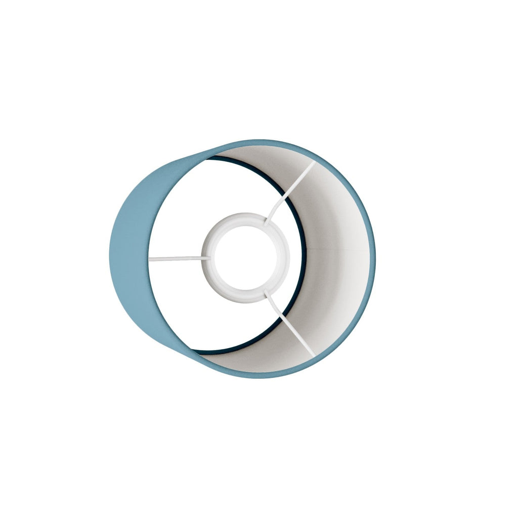 Cilindro S Textillampenschirm mit E27-Fassung – Made in Italy – Teletta Hellblau Severo – Ansicht 3