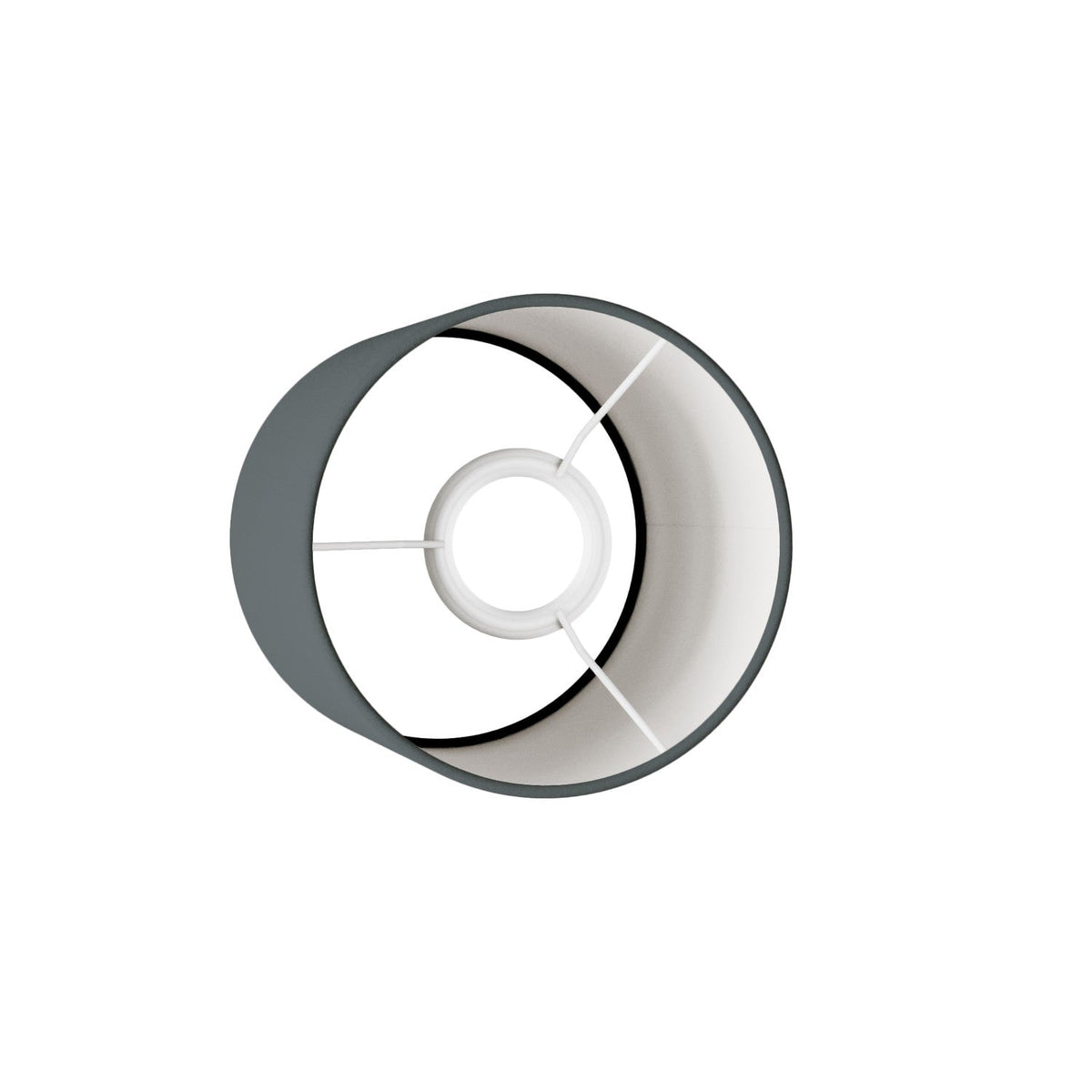 Zylinderschirm S aus Stoff mit E27-Fassung – Made in Italy – Dunkelgraues Leinen – Ansicht 3