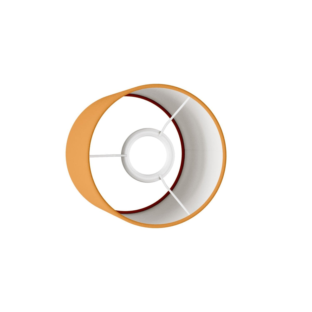 Zylinderschirm S aus Stoff mit E27-Fassung - Made in Italy - Mandarinen-Leinen – Ansicht 3