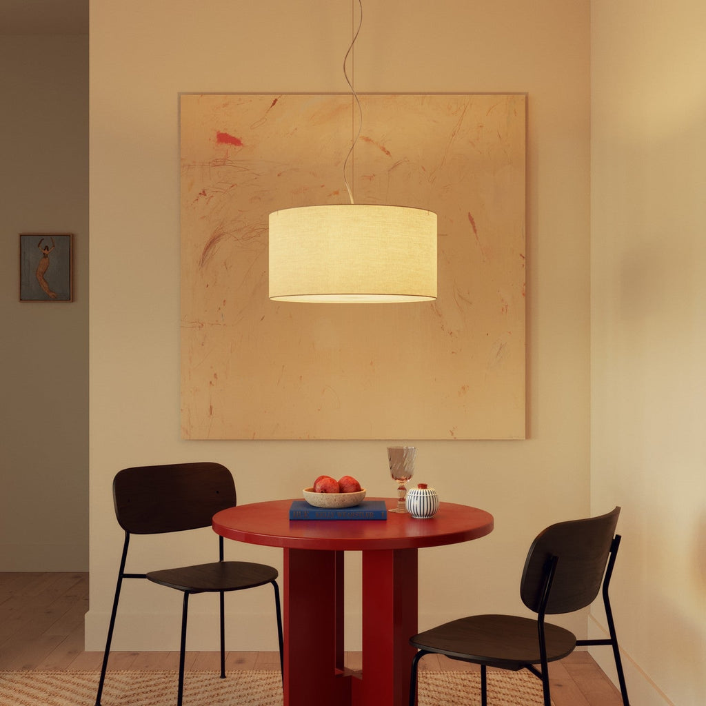 Lampenschirm Zylinder XL aus Stoff mit E27-Fassung – Made in Italy – Arenal Sabbia – Ansicht 2