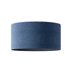 Zylinderförmiger XL-Lampenschirm aus Stoff mit E27-Fassung – Made in Italy – Blaue Wolle