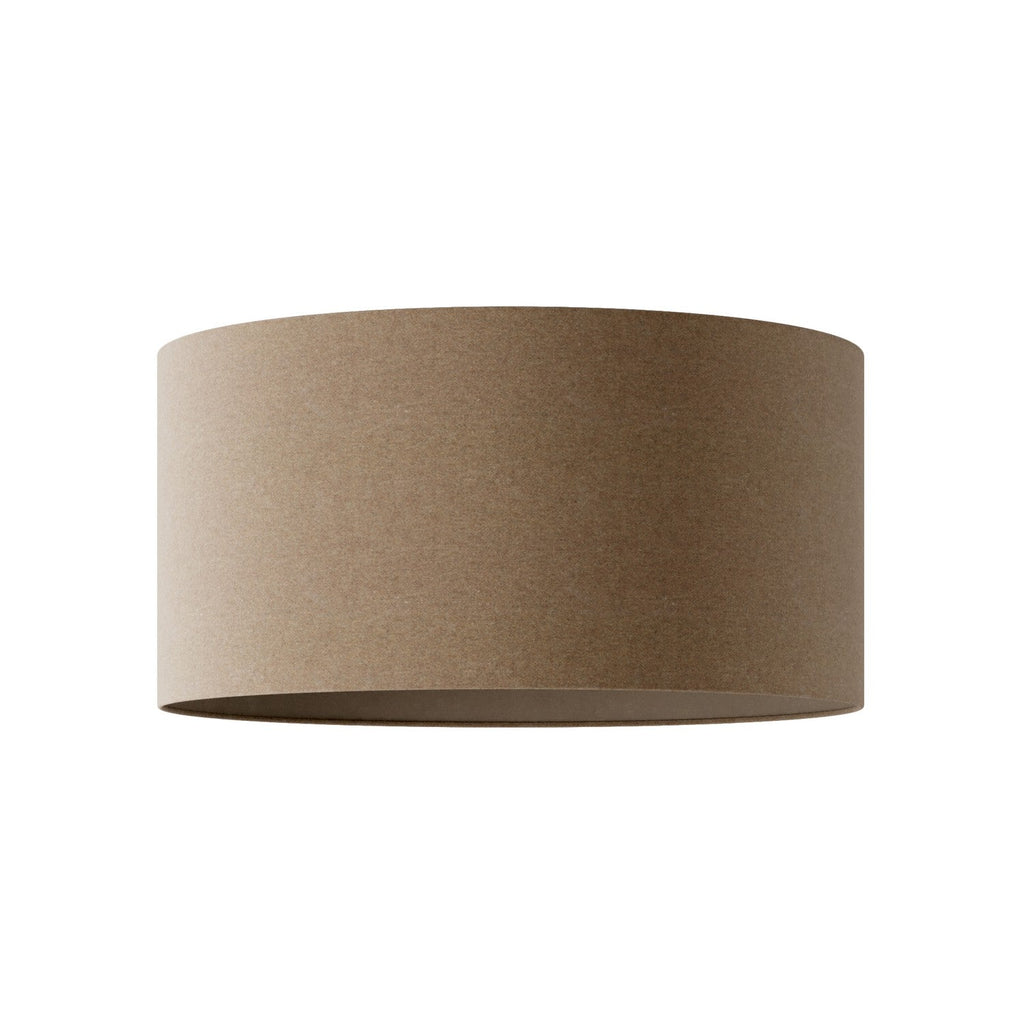 Zylinder-Lampenschirm XL aus Stoff mit E27-Fassung – Made in Italy – Braune Wolle
