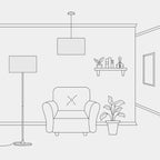 Zylindrischer XXL-Lampenschirm aus Stoff mit E27-Fassung – Made in Italy – Naturleinen – Ansicht 5