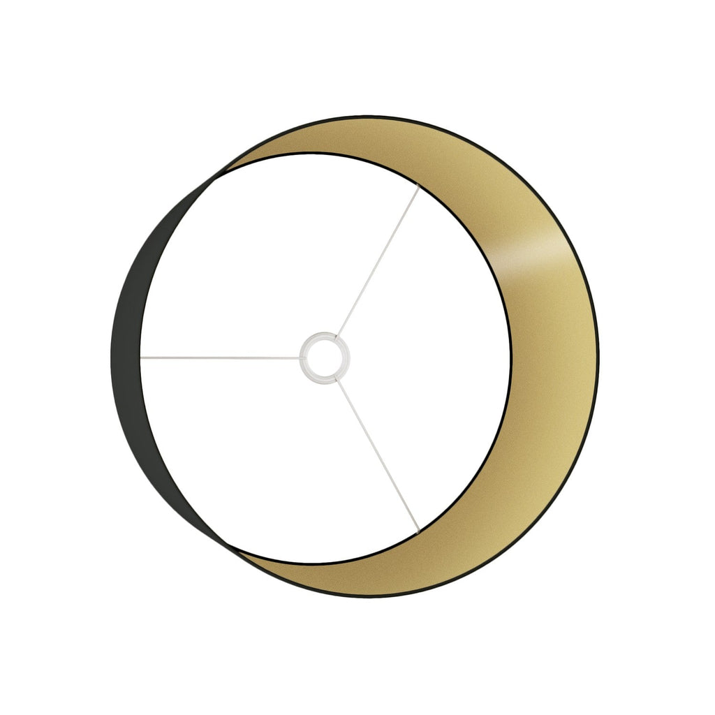 Zylinderschirm XL aus Stoff mit E27-Fassung – Made in Italy – Schwarz/Gold – Ansicht 3