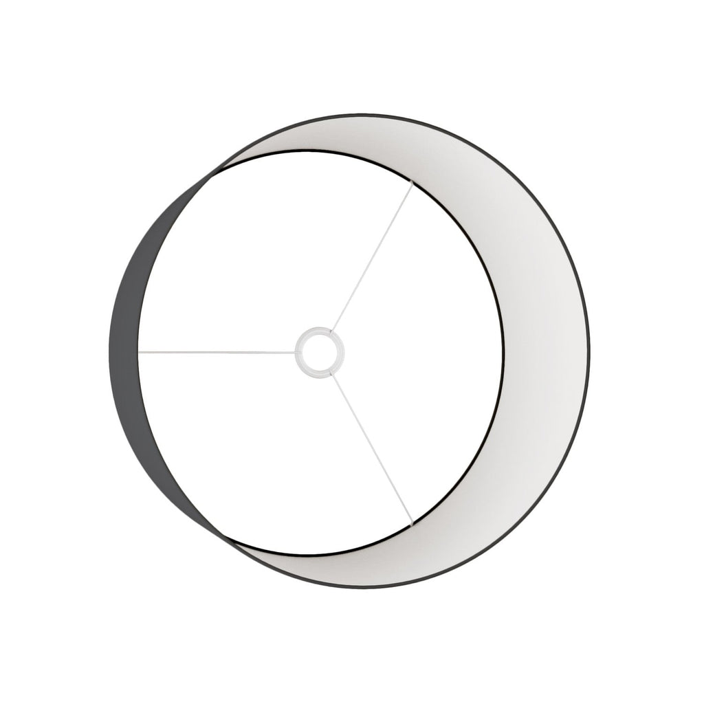 Zylindrischer XL-Lampenschirm aus Stoff mit E27-Fassung – Made in Italy – Teletta Anthrazit – Ansicht 3