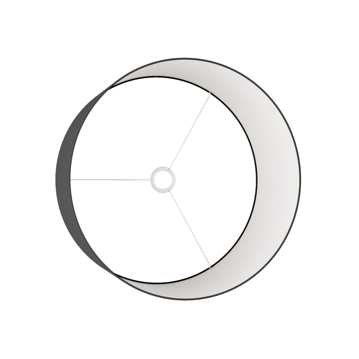 Zylindrischer XL-Lampenschirm aus Stoff mit E27-Fassung – Made in Italy – Teletta Anthrazit – Ansicht 3