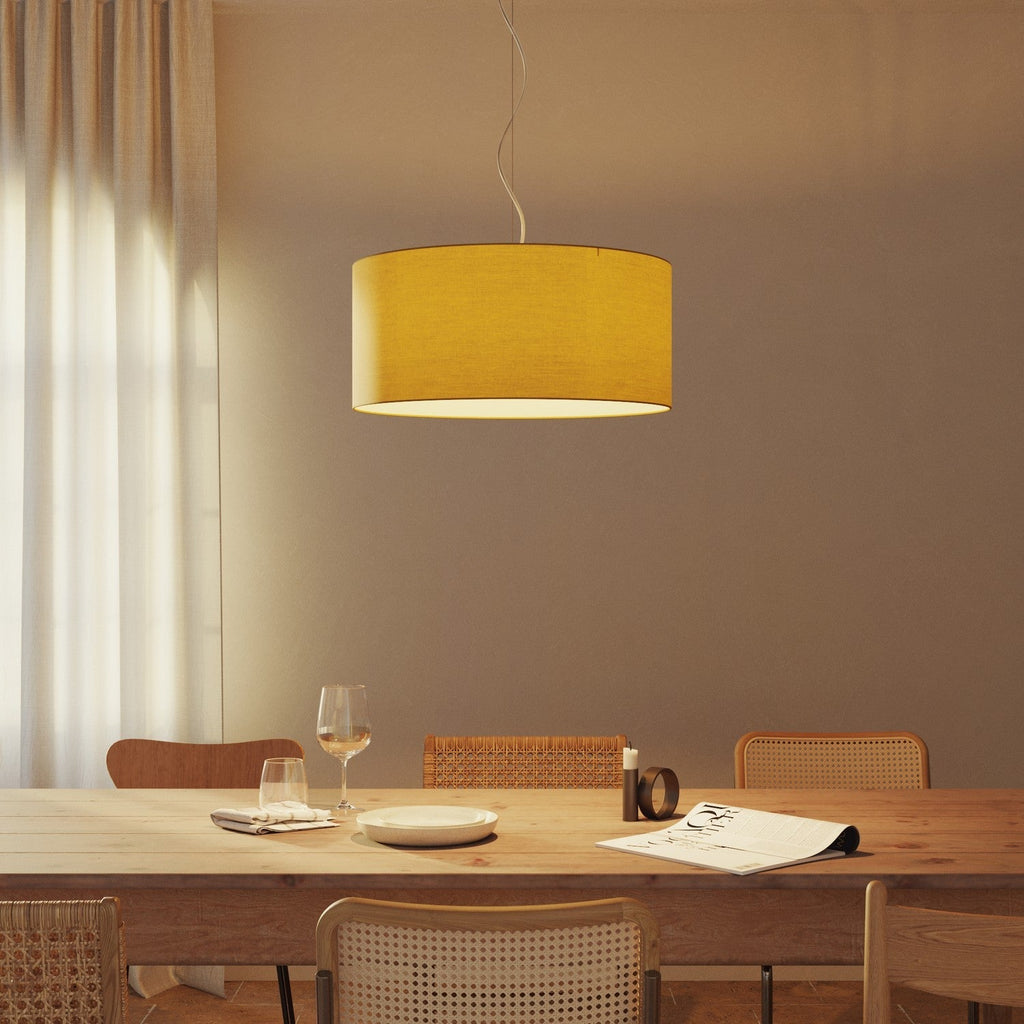 Lampenschirm Cilindro XXL aus Stoff mit E27-Anschluss – Made in Italy – Arenal Gold – Ansicht 2