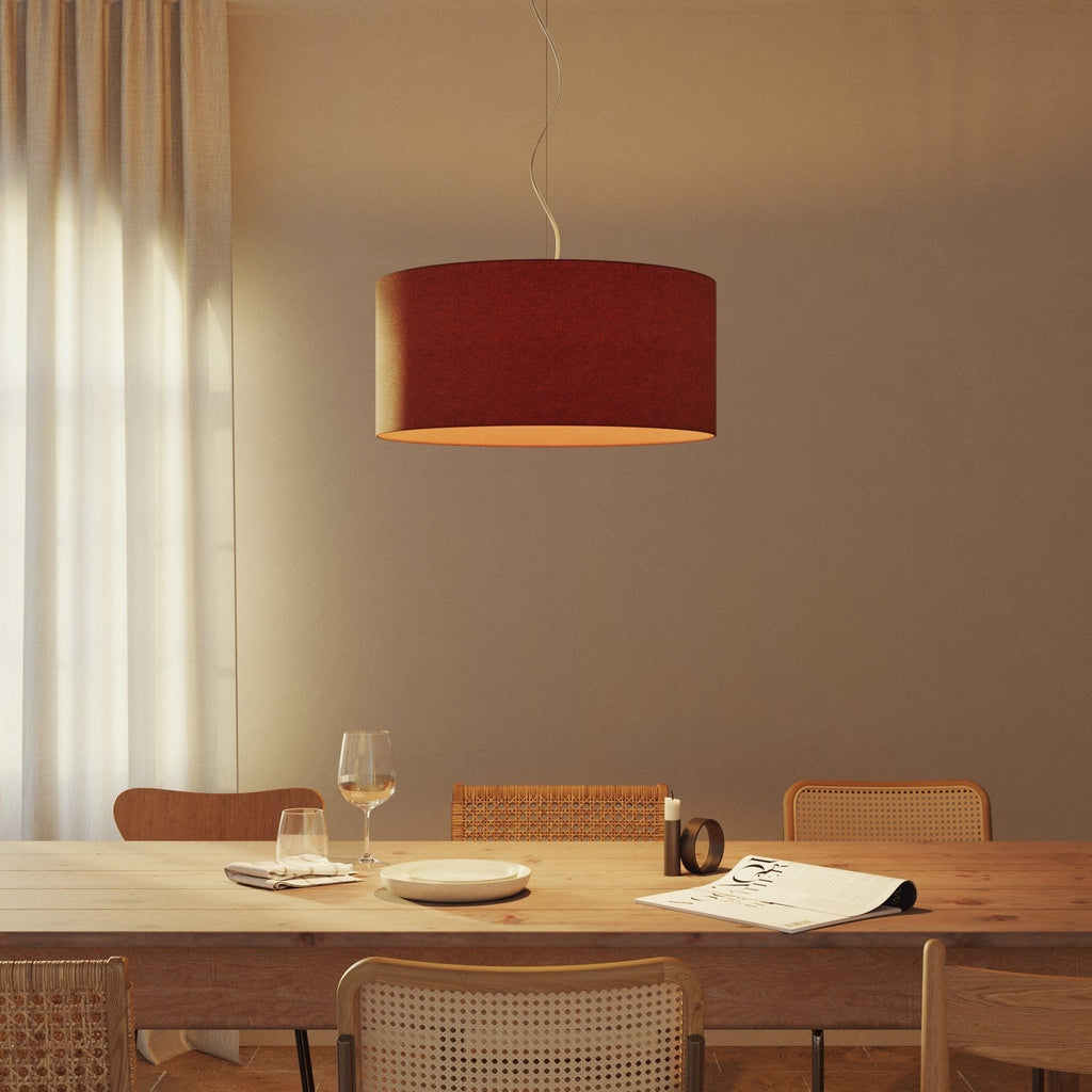 XXL Zylinderschirm aus Stoff mit E27-Fassung – Made in Italy – Wolle Lobster – Ansicht 2