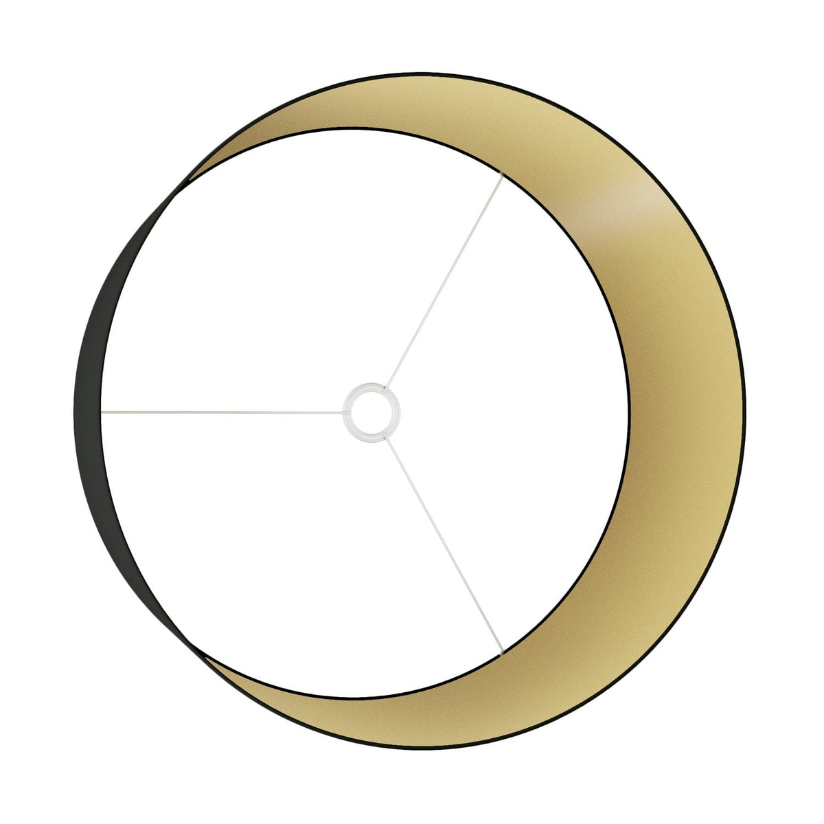 XXL-Zylinder-Lampenschirm aus Stoff mit E27-Fassung – Made in Italy – Schwarz/Gold – Ansicht 3