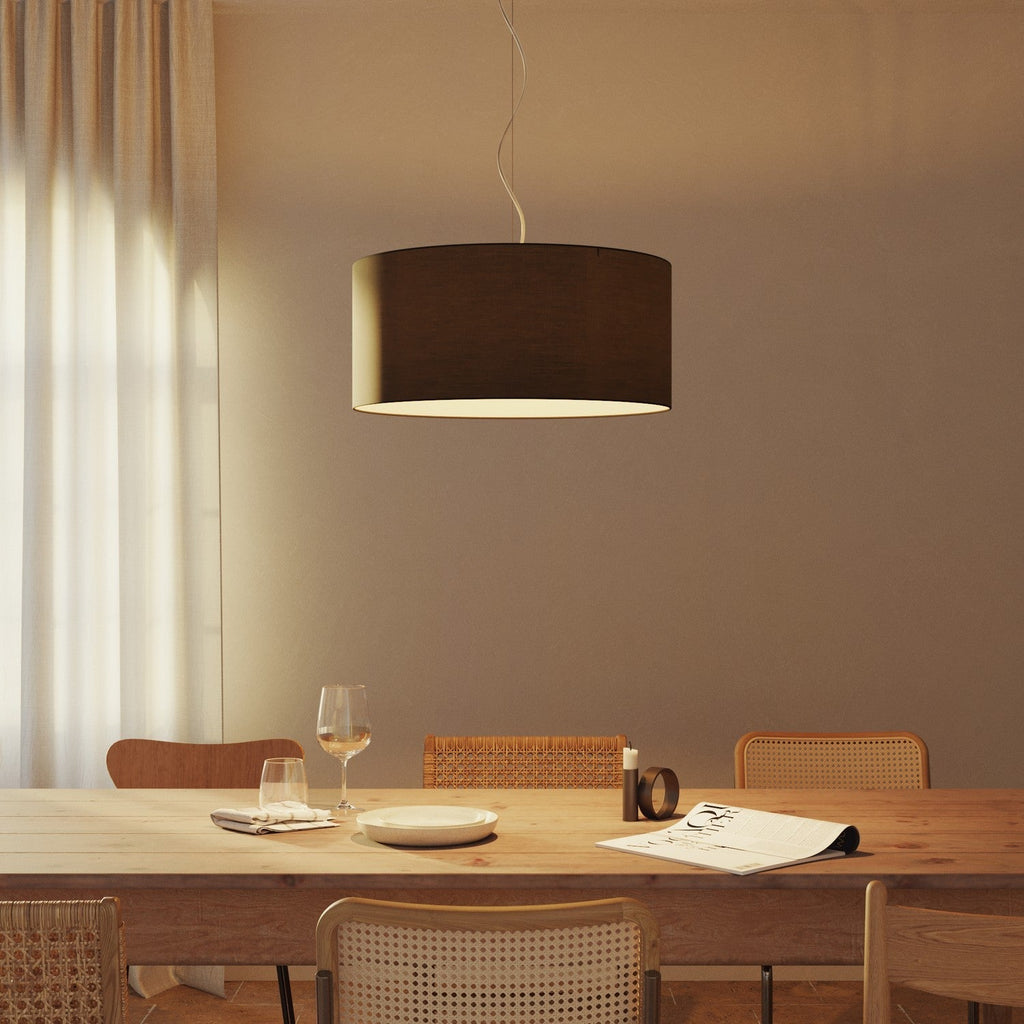 Lampenschirm Cilindro XXL aus Stoff mit E27-Fassung – Made in Italy – Stoff Anthrazit – Ansicht 2