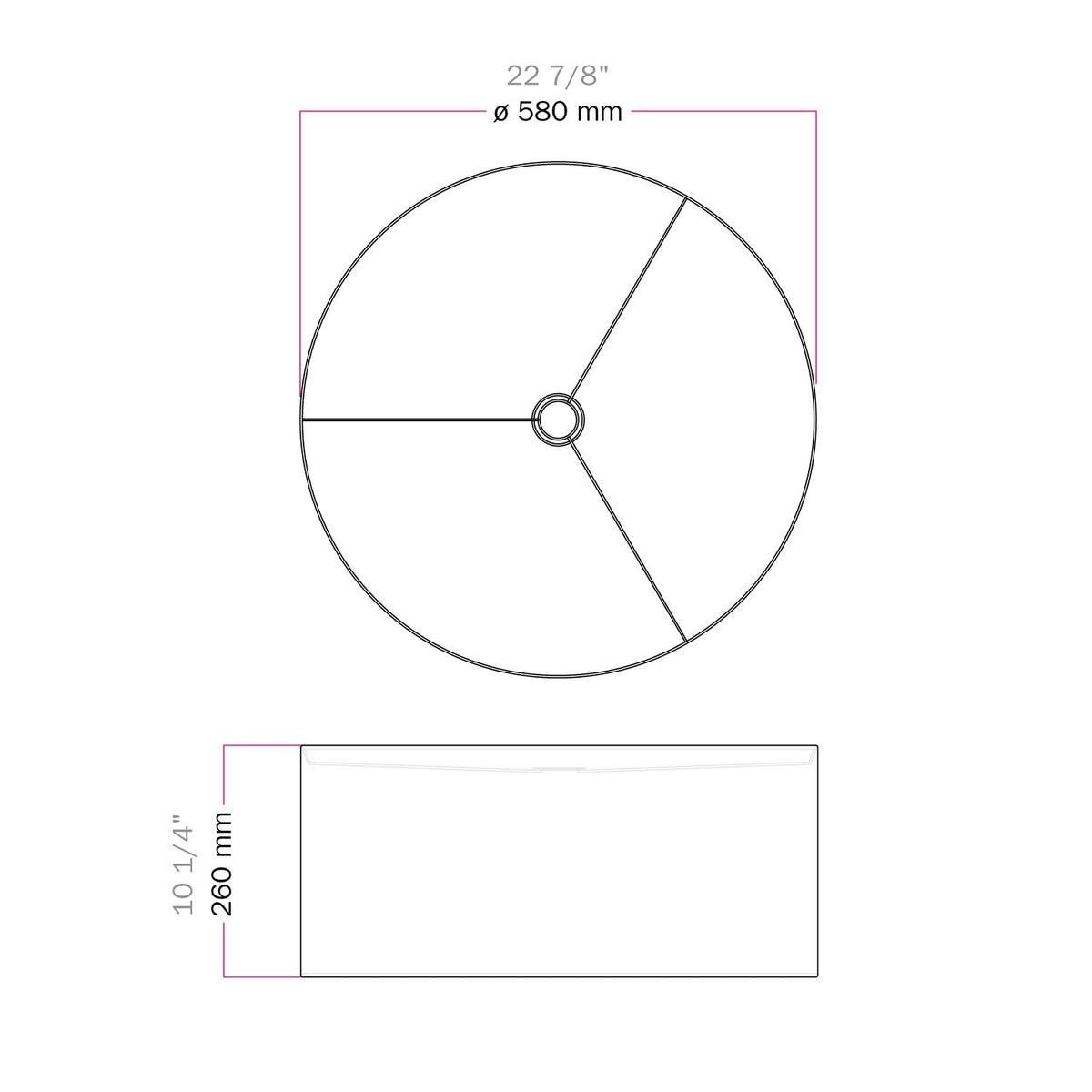 Zylinderschirm XXL aus Stoff mit E27-Fassung – Made in Italy – Dunkelgraues Gewebe – Ansicht 6