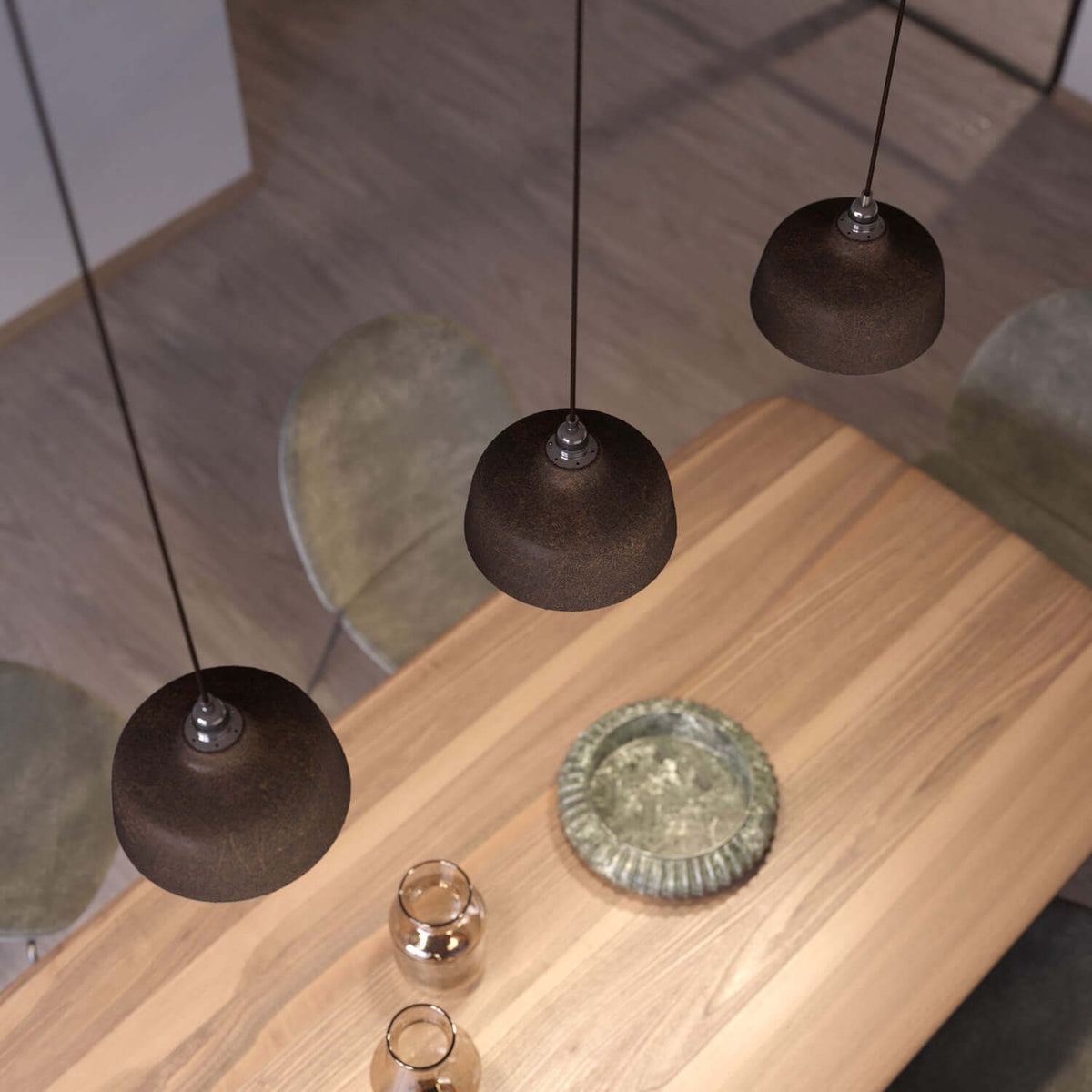 Schirm Coppa aus Keramik, Materia-Kollektion – Made in Italy – Corten-Effekt – Ansicht 3