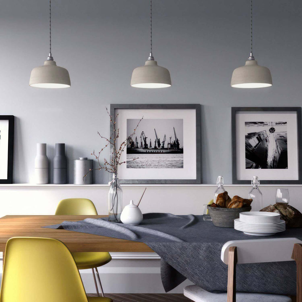Lampenschirm Coppa aus Keramik, Materia-Kollektion – Made in Italy – Gestreiftes Taupe – Ansicht 2