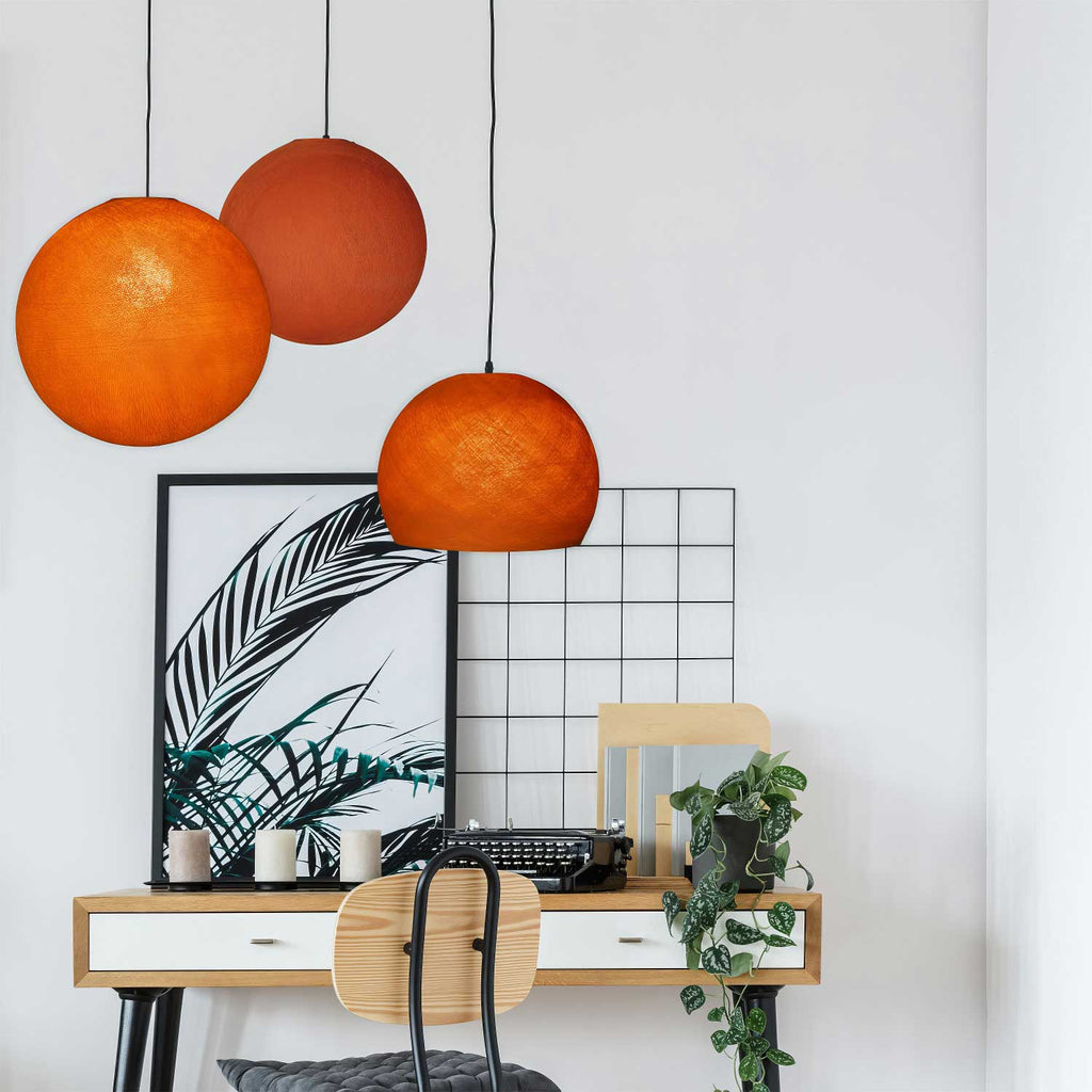 Kuppelförmiger Lampenschirm aus 100 % handgefertigtem Draht – Polyester Orange – Ansicht 3