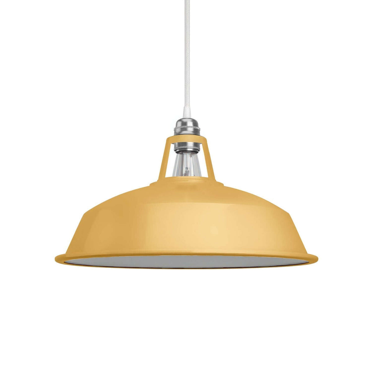 Harbour-Lampenschirm aus emailliertem Metall mit E27-Fassung, Durchmesser 38 cm – Senfgelb