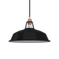 Harbour-Lampenschirm aus emailliertem Metall mit E27-Fassung, Durchmesser 38 cm – Schwarz