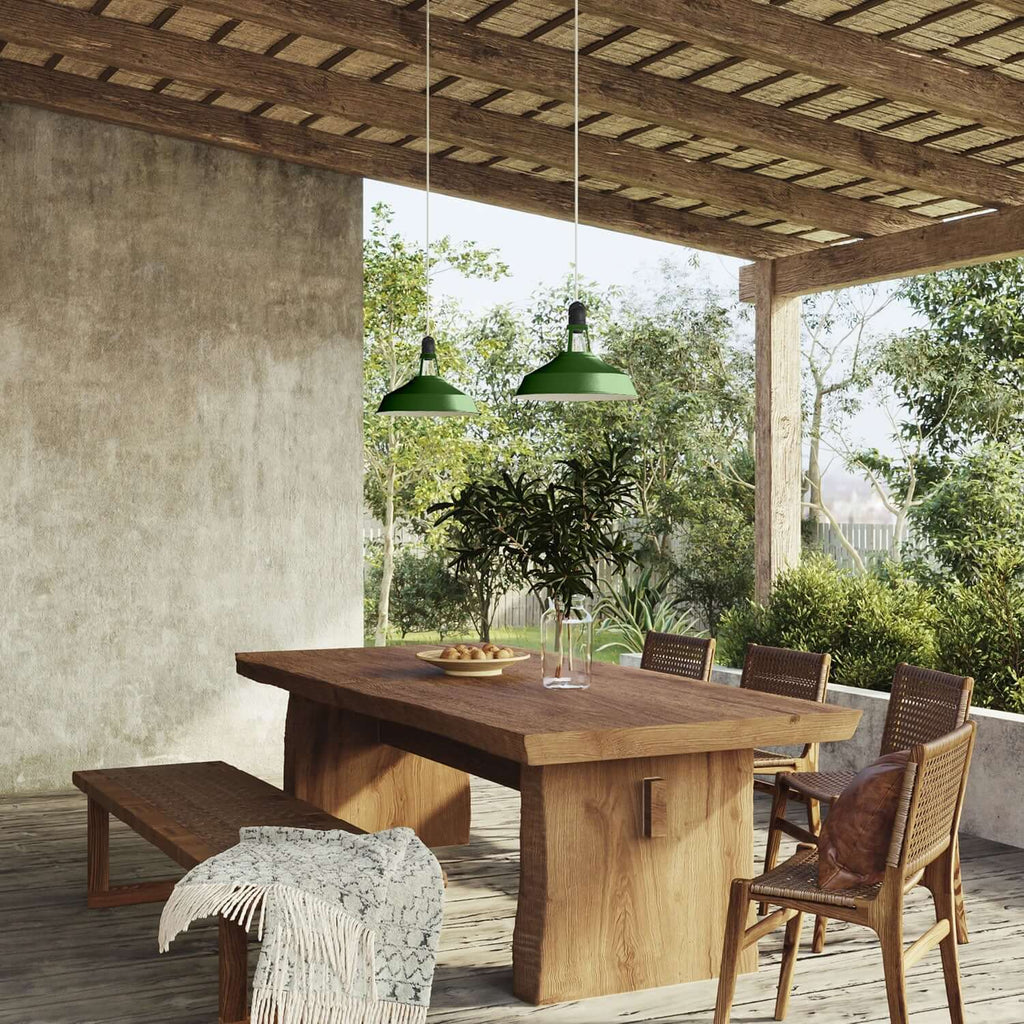 Harbour Lampenschirm aus emailliertem Metall mit E27-Fassung, Durchmesser 38 cm – Grün – Ansicht 2