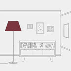 Impero L-Lampenschirm für Tisch- oder Wandleuchte mit E27-Fassung - Made in Italy - Arenal Bordeaux – Ansicht 5