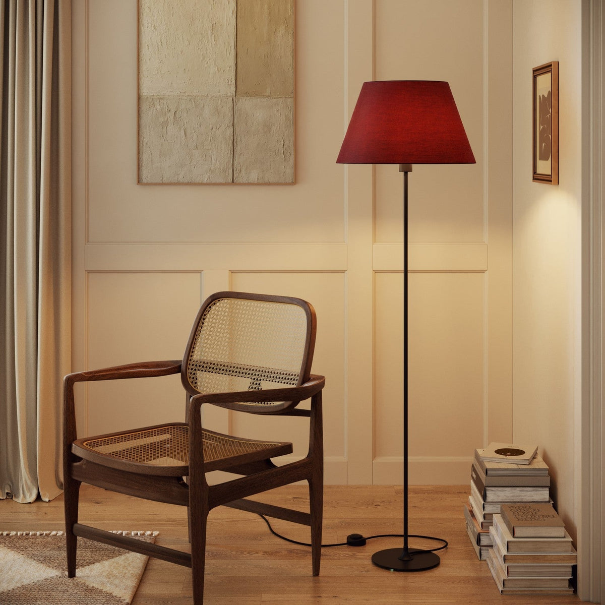 Impero L-Lampenschirm für Tisch- oder Wandleuchte mit E27-Fassung - Made in Italy - Arenal Bordeaux – Ansicht 2
