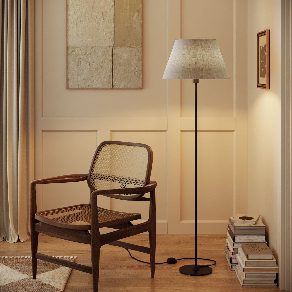 Impero Lampenschirm L für Tischlampe oder Wandleuchte mit E27-Fassung – Made in Italy – Camelot Grau – Ansicht 2