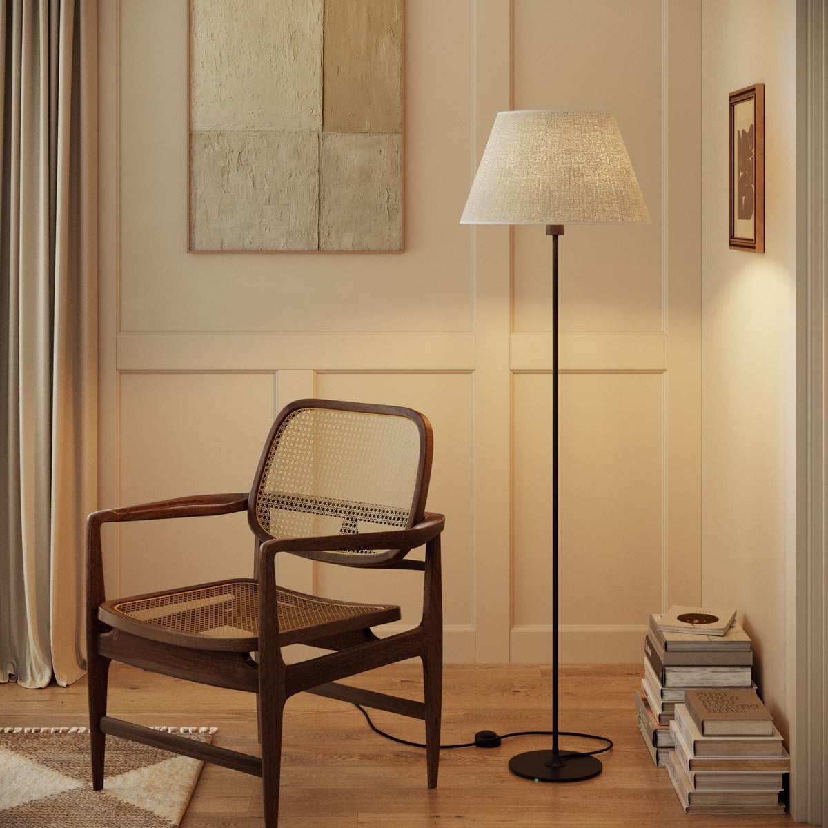 Impero Lampenschirm L für Tischlampe oder Wandleuchte mit E27-Fassung – Made in Italy – Helles Jute – Ansicht 2