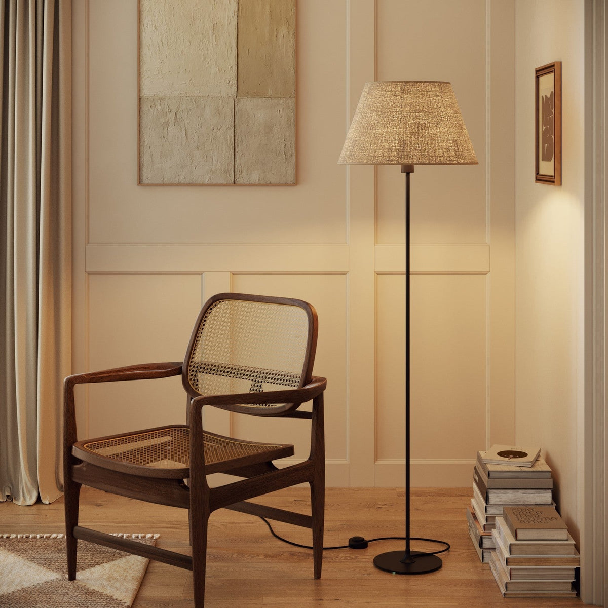 Impero-Lampenschirm L für Tischlampe oder Wandleuchte mit E27-Fassung – Made in Italy – Naturjute – Ansicht 2
