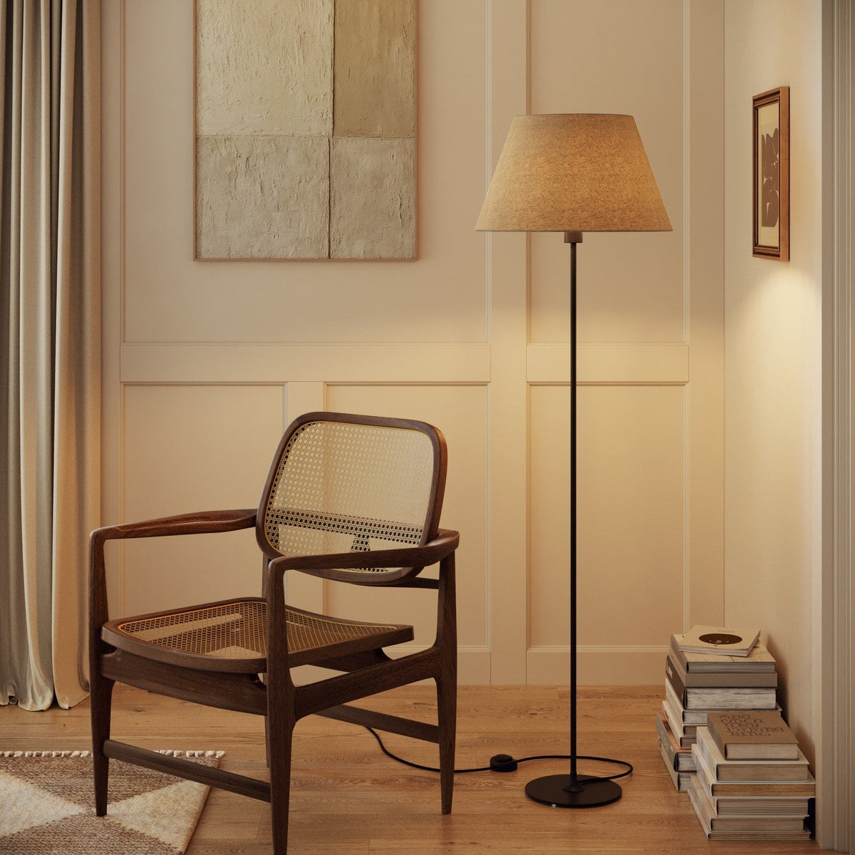 Impero Lampenschirm L für Tisch- oder Wandleuchte mit E27-Fassung – Made in Italy – Wolle Beige – Ansicht 2
