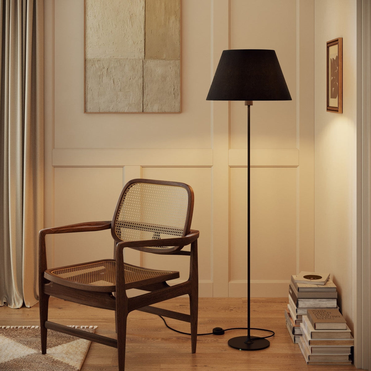 Impero-Lampenschirm L für Tisch- oder Wandleuchte mit E27-Fassung – Made in Italy – Dunkelgraue Wolle – Ansicht 2