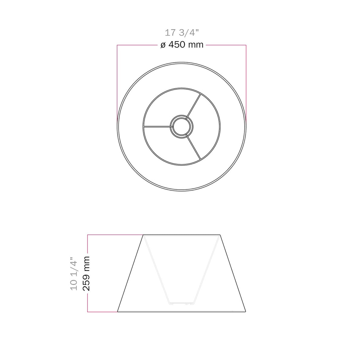 Impero L Lampenschirm für Tischleuchte oder Wandleuchte mit E27-Fassung – Made in Italy – Naturleinen – Ansicht 6