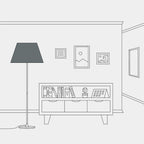 Impero L-Lampenschirm für Tischlampe oder Wandleuchte mit E27-Fassung – Made in Italy – Dunkelgraues Leinwandgewebe – Ansicht 5