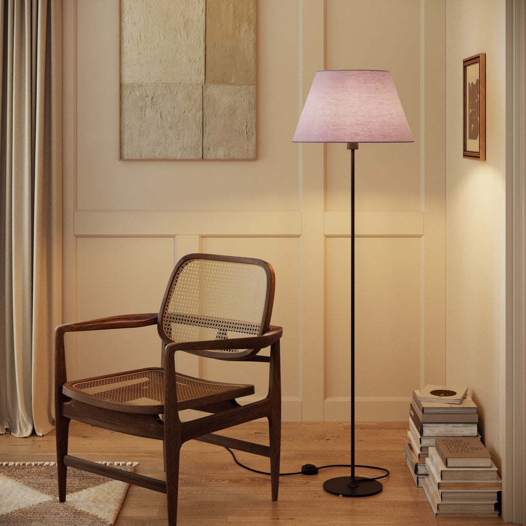 Impero-Lampenschirm L für Tisch- oder Wandleuchten mit E27-Fassung – Made in Italy – Lila Baumwolltuch – Ansicht 2