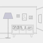 Impero-Lampenschirm L für Tisch- oder Wandleuchten mit E27-Fassung – Made in Italy – Lila Baumwolltuch – Ansicht 5