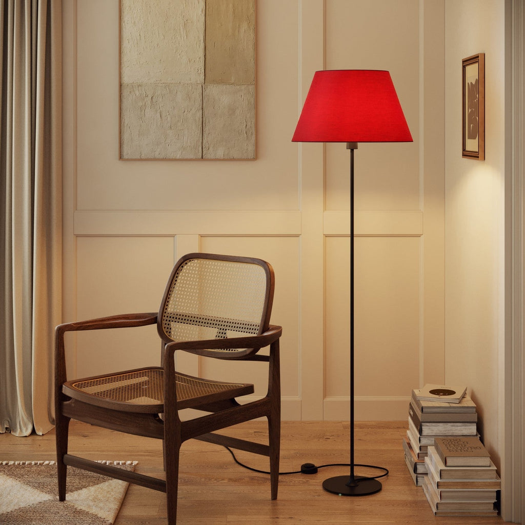 Impero Lampenschirm L für Tischlampe oder Wandleuchte mit E27-Fassung – Made in Italy – Stoff Rot – Ansicht 2