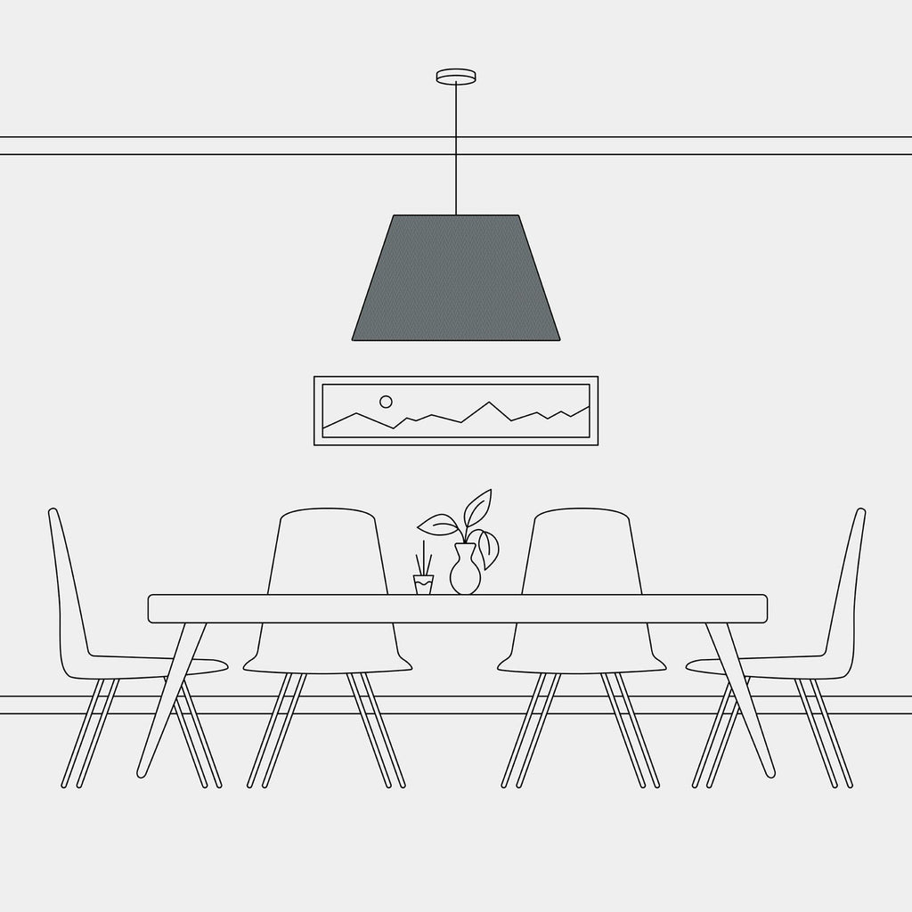 Impero Lampenschirm L für Pendelleuchte mit E27-Fassung – Made in Italy – Stoff Dunkelgrau – Ansicht 5
