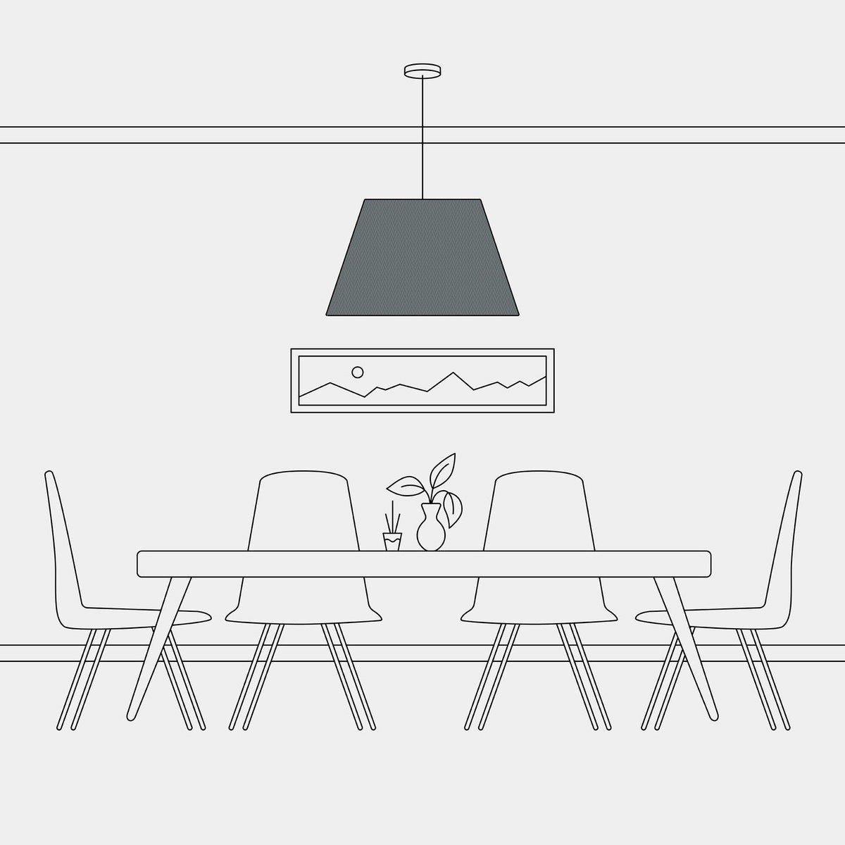 Impero Lampenschirm L für Pendelleuchte mit E27-Fassung – Made in Italy – Stoff Dunkelgrau – Ansicht 5