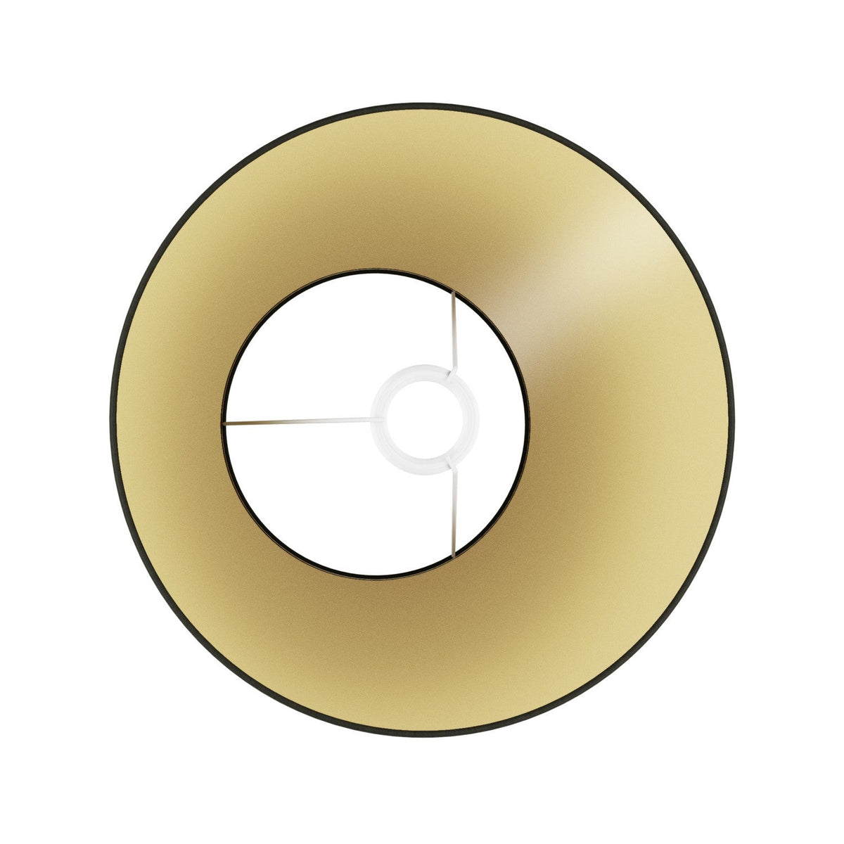 Impero M Lampenschirm aus Stoff für Tischleuchte oder Wandleuchte mit E27-Fassung – Made in Italy – Cinette Schwarz, Innen Gold – Ansicht 3