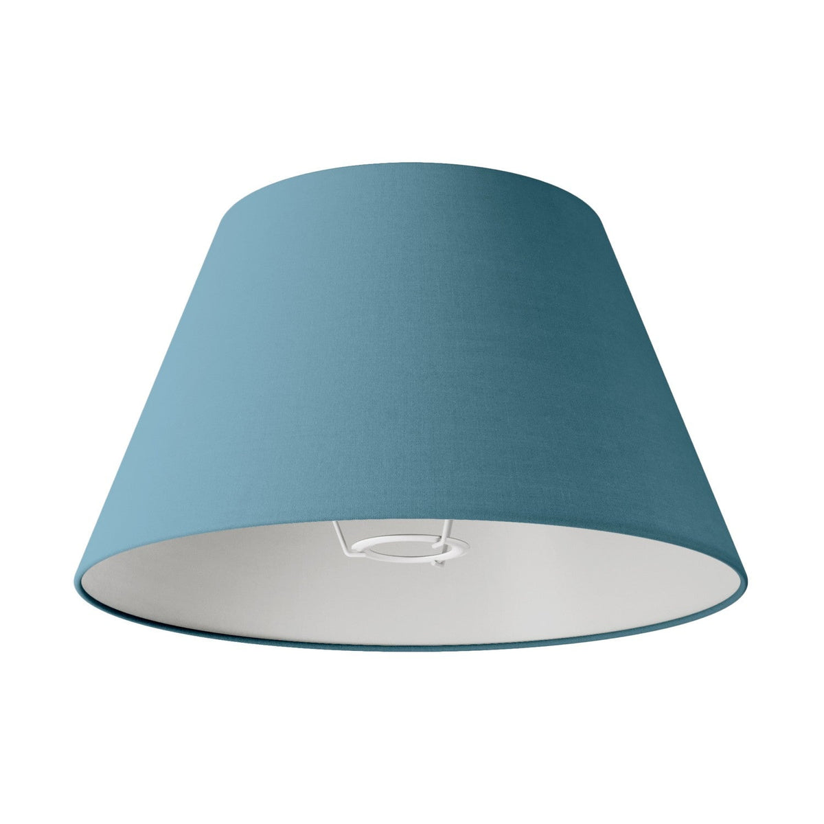 Impero M Lampenschirm aus Stoff für Tischlampe oder Wandleuchte mit E27-Fassung – Made in Italy – Gewebe hellblau Severus