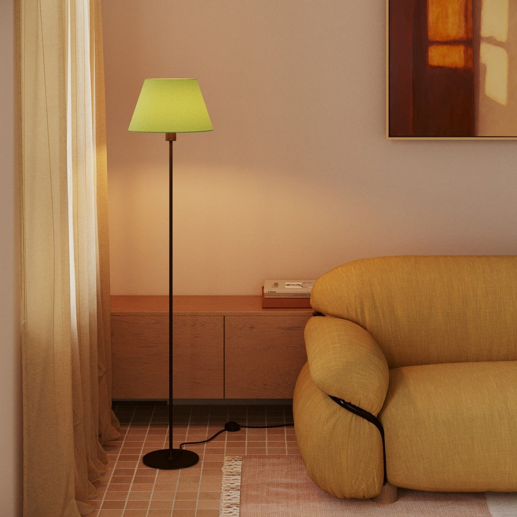 Impero M Schirm aus Stoff für Steh-Lampe mit E27-Anschluss – Made in Italy – Cinette Pistaziengrün – Ansicht 2