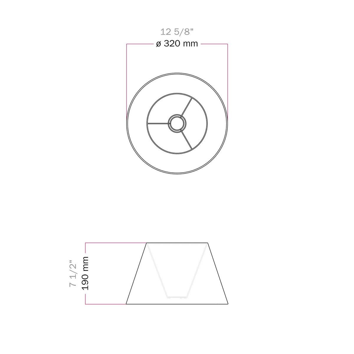 Lampenschirm Impero M aus Stoff für Stehlampe mit E27-Fassung – Made in Italy – Beige Wolle – Ansicht 6
