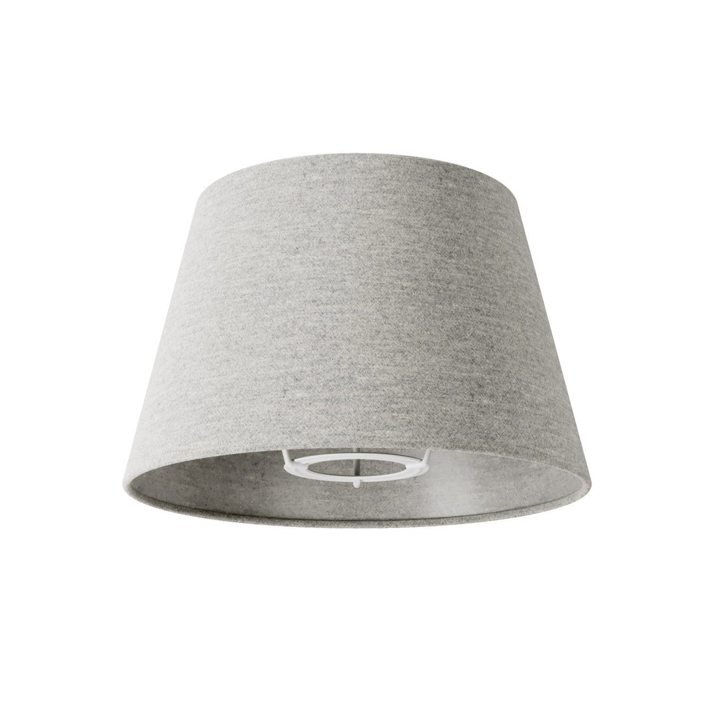 Impero S Lampenschirm mit E27-Fassung für Tisch- oder Wandleuchte - Made in Italy - Hellgraue Wolle