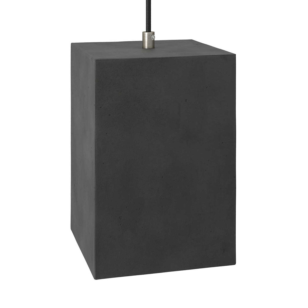 Betonschirm Cube für Pendelleuchte, komplett mit Zugentlastung und Lampenfassung E27 – Dunkelbeton