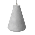 Trichter-Lampenschirm aus Beton für Pendelleuchte – komplett mit Klemmlampe und E27-Fassung – Hellgrau