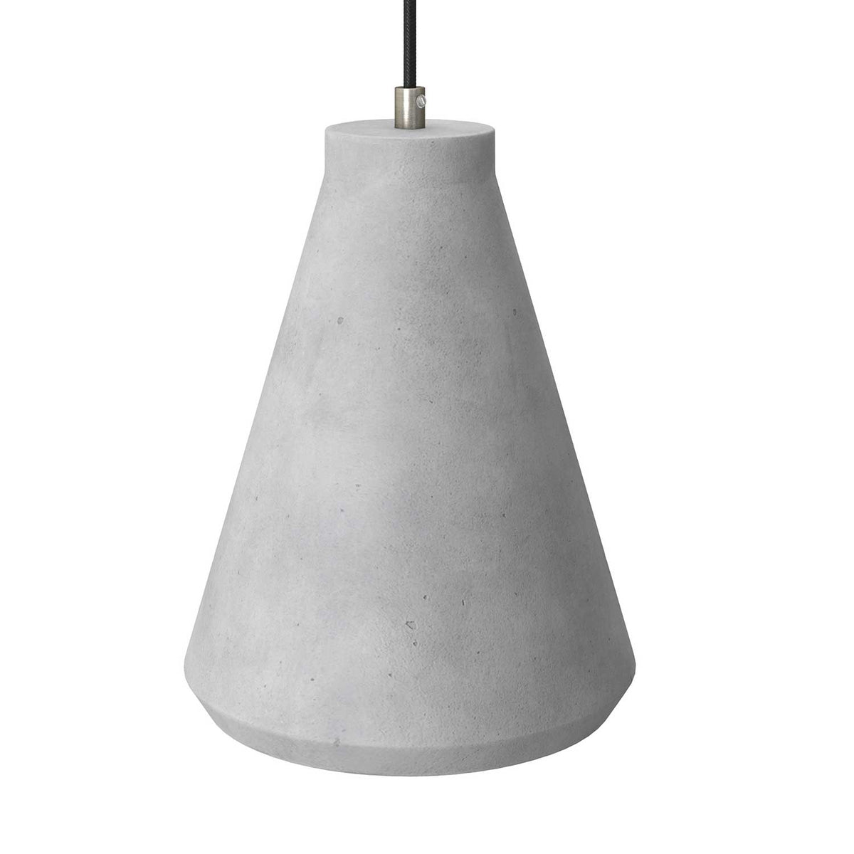Trichter-Lampenschirm aus Beton für Pendelleuchte – komplett mit Klemmlampe und E27-Fassung – Hellgrau