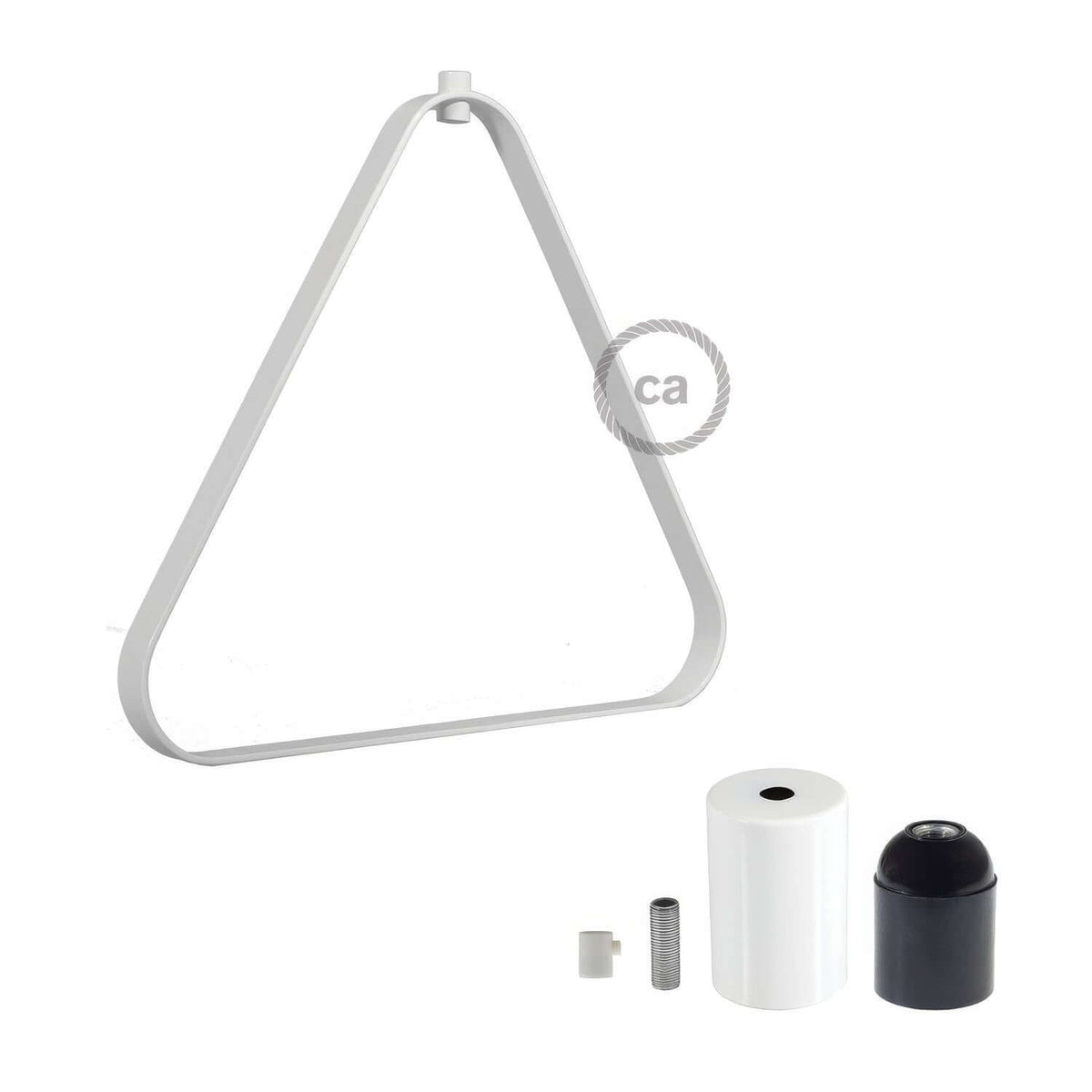 Duedì Apex Metall-Lampenschirm mit Metall-Fassungshülle und E27-Fassung – Weiß – Ansicht 3