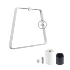 Lampenschirm Duedì Base aus Metall mit Metall-Fassungsabdeckung und E27-Fassung – Weiß – Ansicht 3