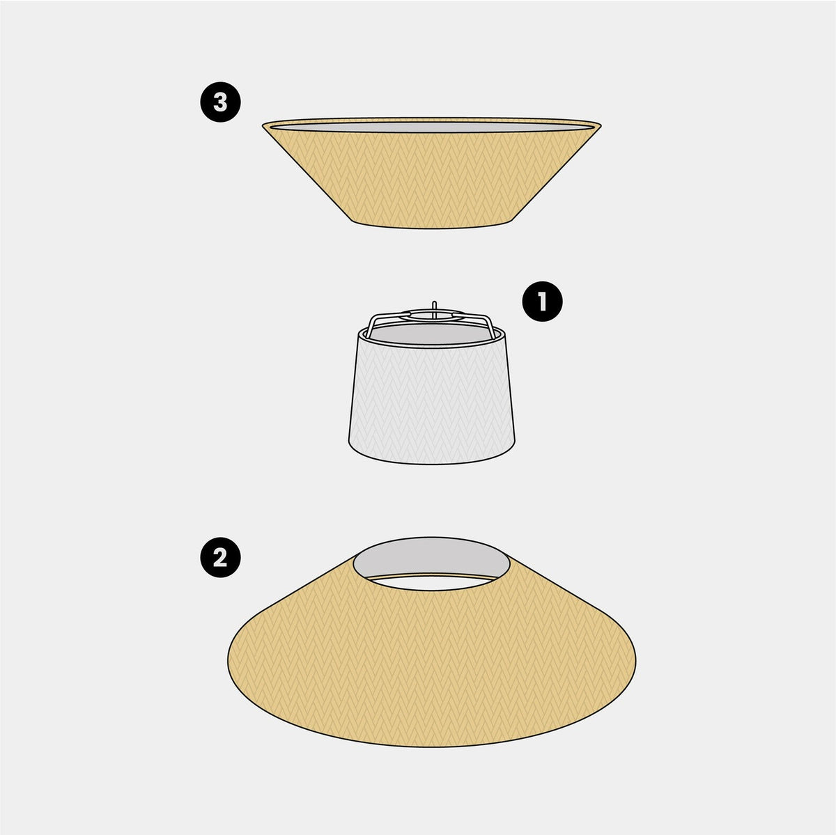 Lampenschirm aus Stoff Clessidra Arenal Gold – Made in Italy – Ansicht 7