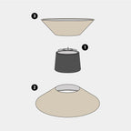 Lampenschirm Clessidra aus Stoff, Arenal-Taupe – Made in Italy – Ansicht 16