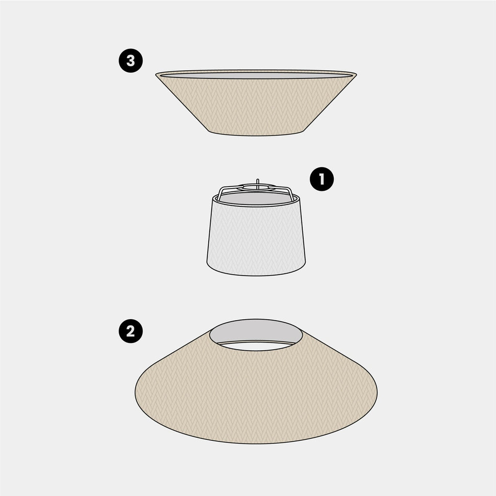 Lampenschirm Clessidra aus Stoff, Arenal-Taupe – Made in Italy – Ansicht 7